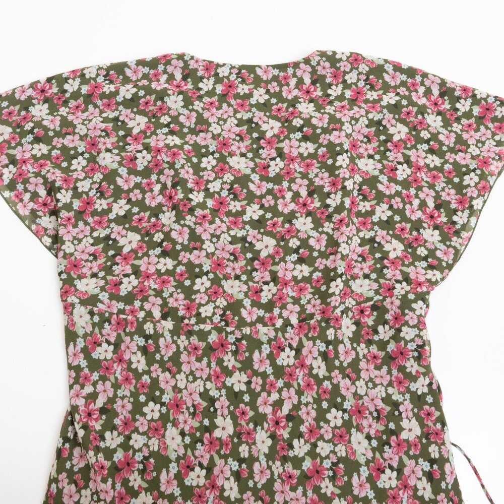 Aritzia Wilfred Terrace Dress Chiffon V Neck Dress Floral XS *Altered - Picture 10 of 13
